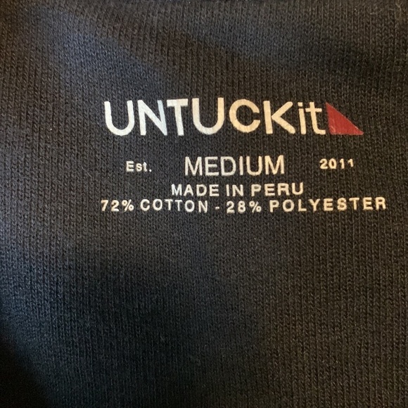Untuckit Mens Navy Pullover Quarter Zip Cotton Long Sleeve Active Sweatshirt Med - Picture 9 of 12